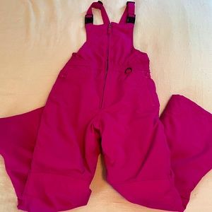 Lands End Girls Squall Snow Bibs Pants Fuchsia Pink Size 12